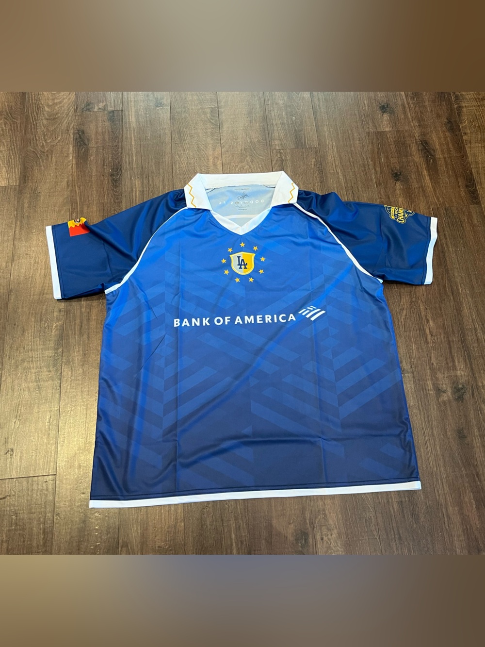 LA Dodgers Blue Men’s Soccer Jersey with Bank of America Logo XL